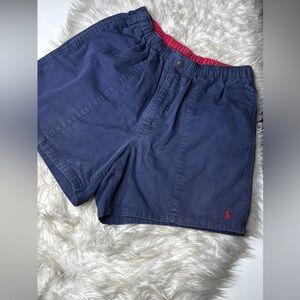 Polo Ralph Lauren Dark Blue Athletic Shorts Red Accents Size Medium Cotton